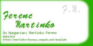 ferenc martinko business card